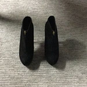 Black Nubuck Suede Ankle Booties